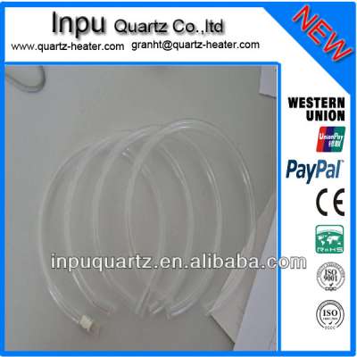 curved quartz glass tube open